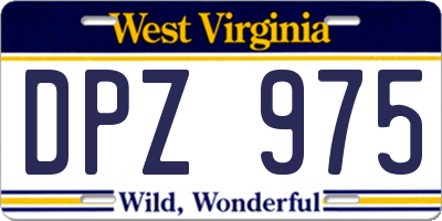 WV license plate DPZ975