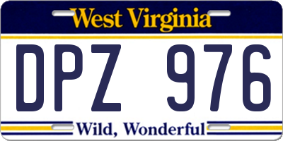 WV license plate DPZ976