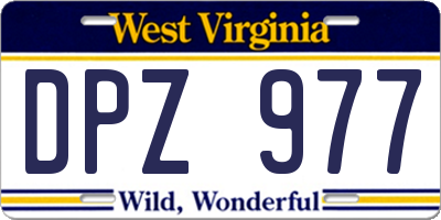 WV license plate DPZ977