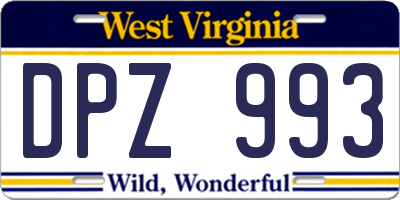 WV license plate DPZ993