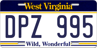 WV license plate DPZ995