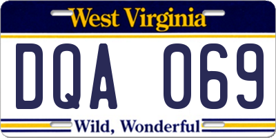 WV license plate DQA069