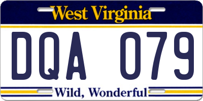 WV license plate DQA079