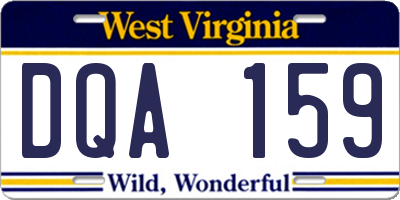 WV license plate DQA159
