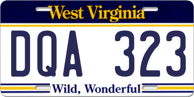 WV license plate DQA323
