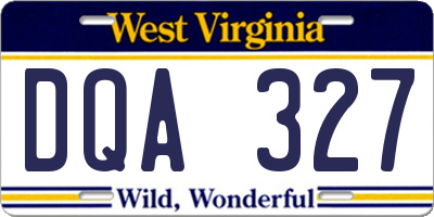 WV license plate DQA327