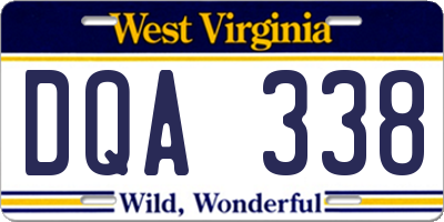 WV license plate DQA338