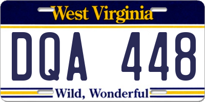 WV license plate DQA448