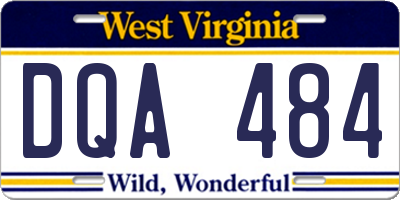 WV license plate DQA484