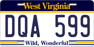 WV license plate DQA599