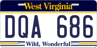 WV license plate DQA686