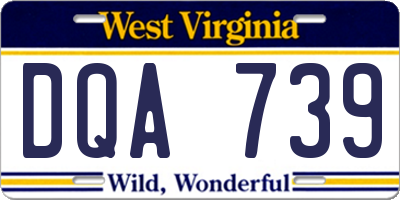 WV license plate DQA739