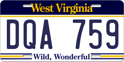 WV license plate DQA759