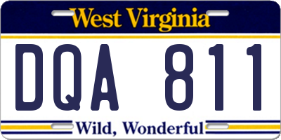 WV license plate DQA811