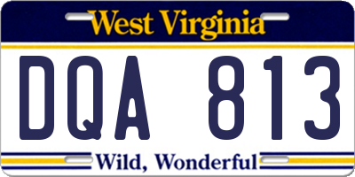WV license plate DQA813