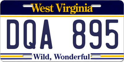 WV license plate DQA895
