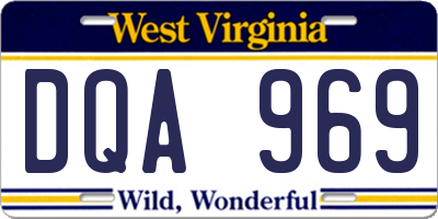 WV license plate DQA969