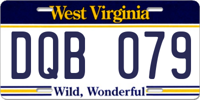 WV license plate DQB079