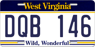 WV license plate DQB146