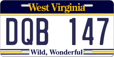 WV license plate DQB147