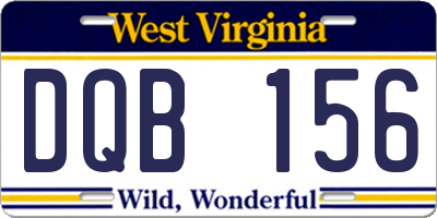 WV license plate DQB156