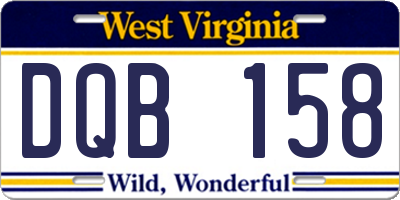 WV license plate DQB158