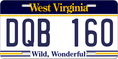 WV license plate DQB160
