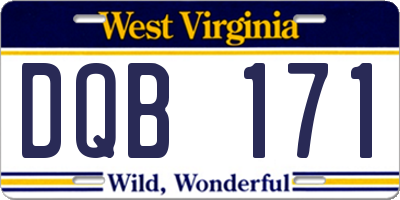 WV license plate DQB171