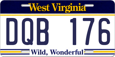 WV license plate DQB176