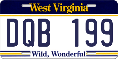 WV license plate DQB199