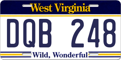 WV license plate DQB248