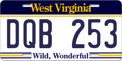 WV license plate DQB253