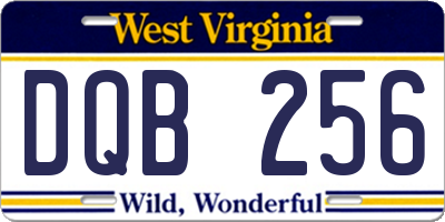WV license plate DQB256