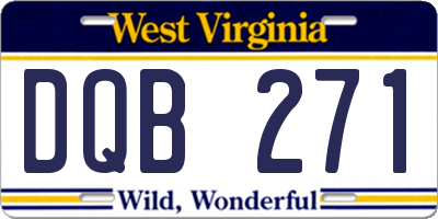 WV license plate DQB271