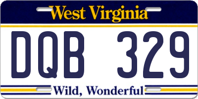 WV license plate DQB329