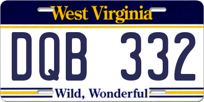 WV license plate DQB332
