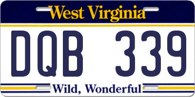 WV license plate DQB339