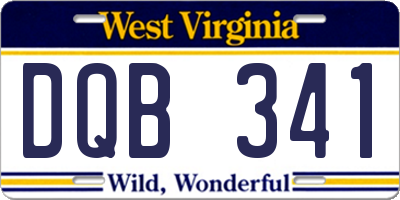 WV license plate DQB341