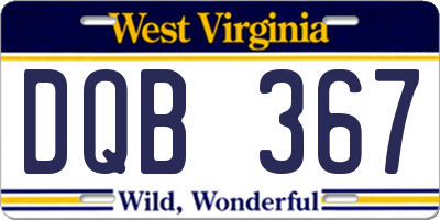 WV license plate DQB367