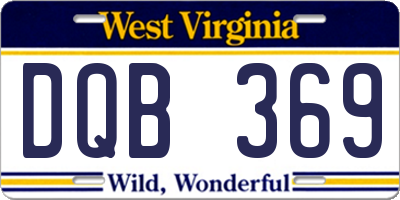 WV license plate DQB369