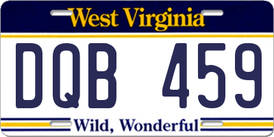 WV license plate DQB459