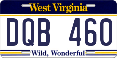 WV license plate DQB460
