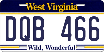 WV license plate DQB466