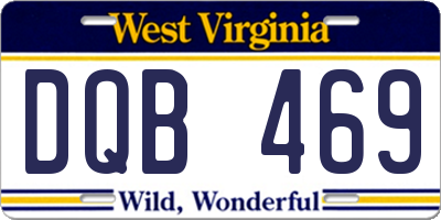 WV license plate DQB469