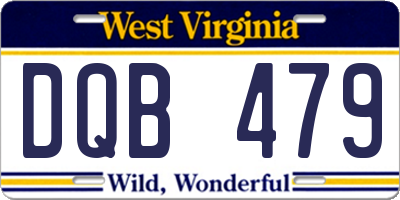 WV license plate DQB479