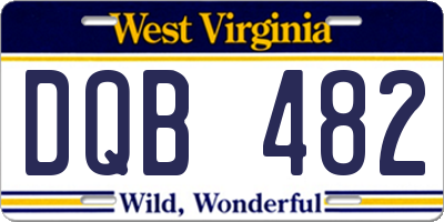 WV license plate DQB482