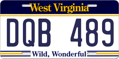 WV license plate DQB489