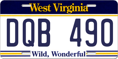 WV license plate DQB490