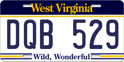 WV license plate DQB529