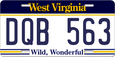 WV license plate DQB563